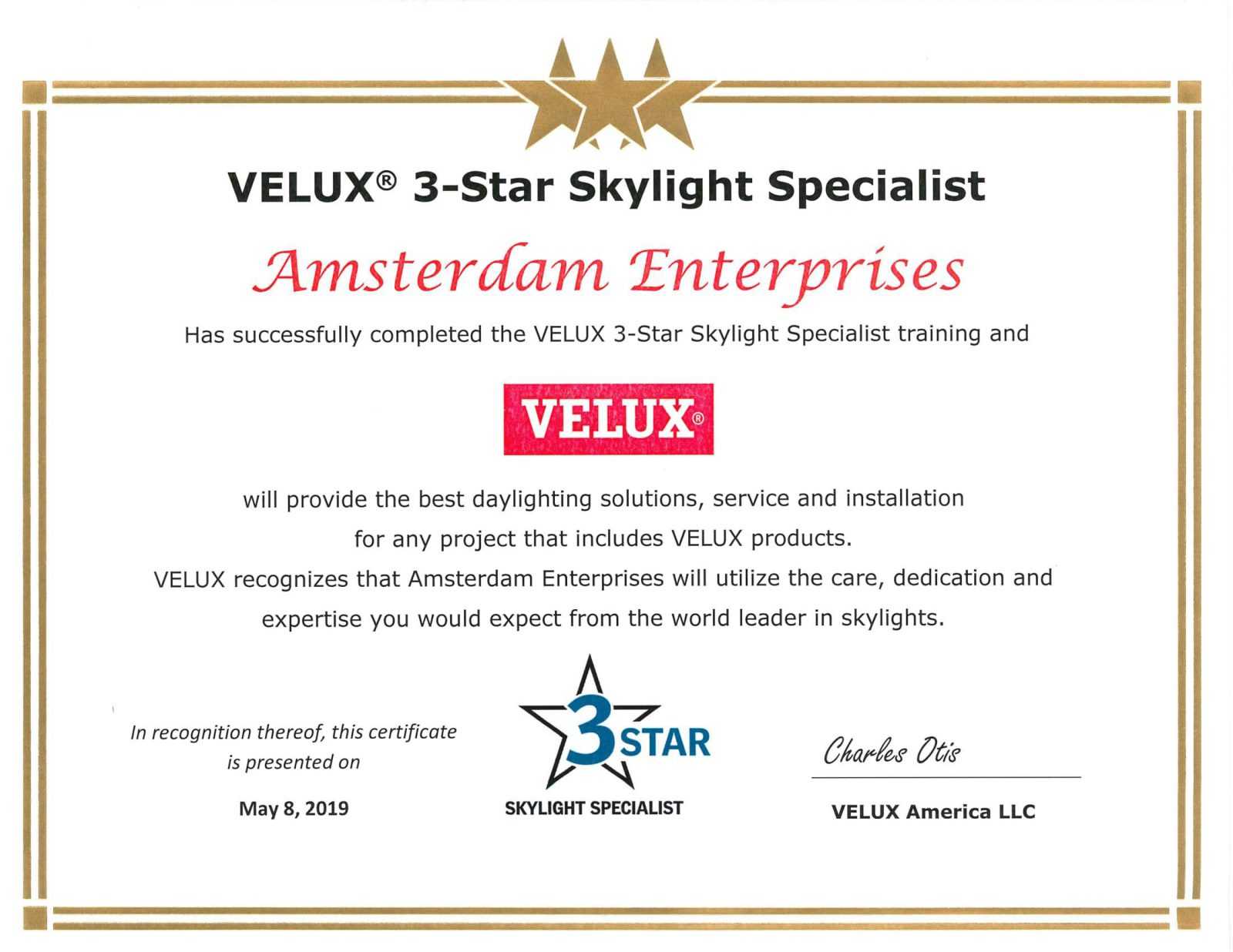 Amsterdam-Enterprises-Certificate